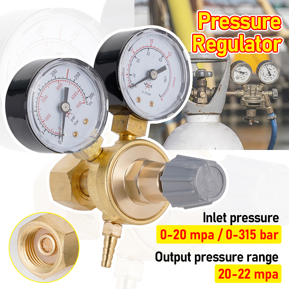Mini Argon CO2 Gas Bottle Pressure Regulator MIG TIG Welding Flow Meter Gauge W21.8 1/4 Thread 0-20 mpa Regulator