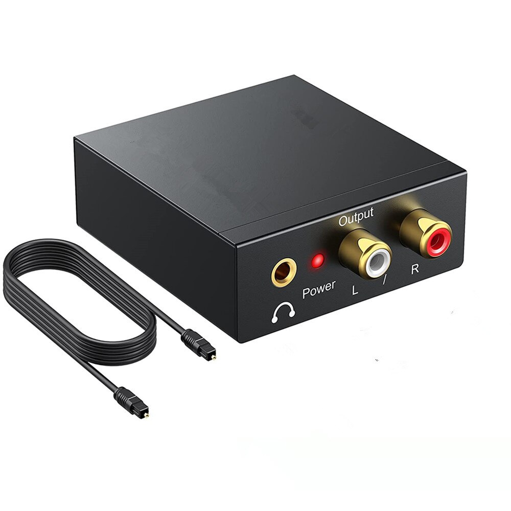 Prozor dac digital to analog converter optical coaxial fiber spdif to rca 3,5mm jack audio adapter with optical cable adapter: Eu power adapter