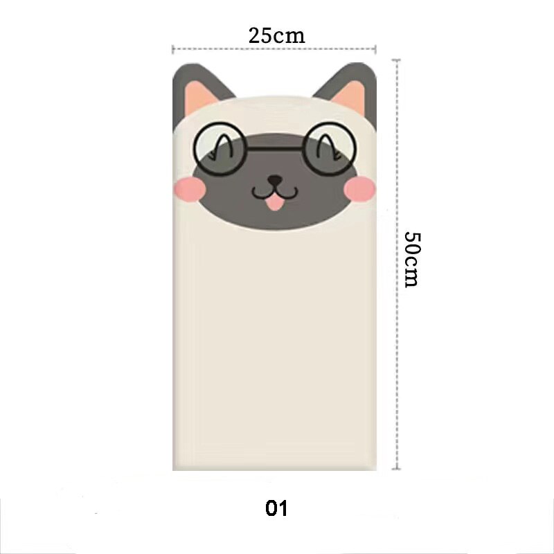 Cat Self-Adhesive Bed Headboards Anti-Collision Tatami Kids Bedroom Decor Stickers Tete De Lit Cabecero Decoration Aesthetic: 01