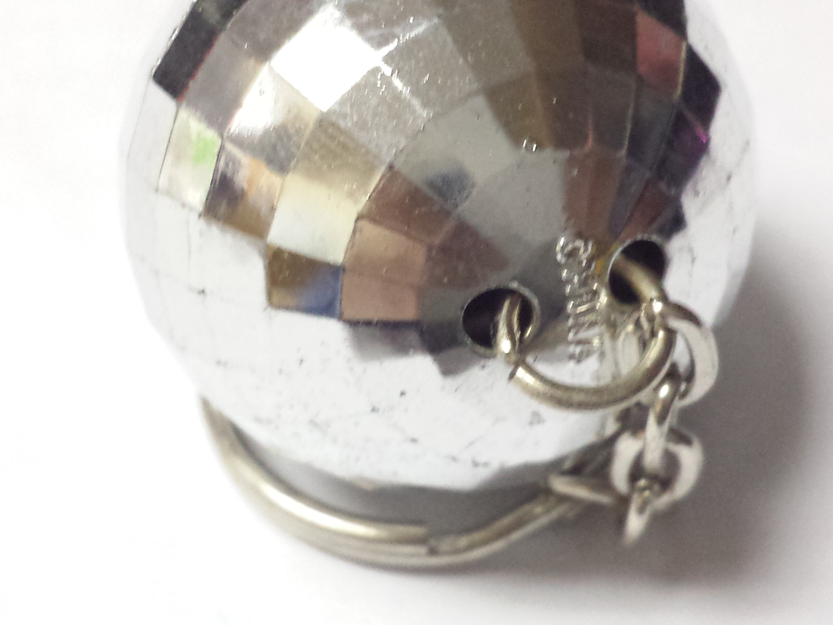 6pcs Plastic silver deco disco Ball 31mm with keychain VINTAGE Charms chain Retro Party Birthday Pinata Game Prize