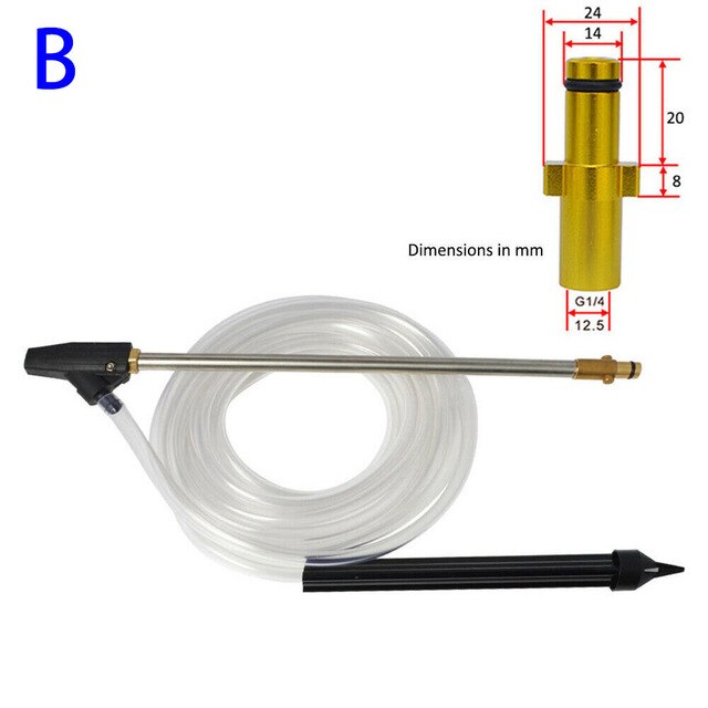 60°C / 140°F High Pressure Washers Set Sandblaster Kit Wet Siphon Hose: B