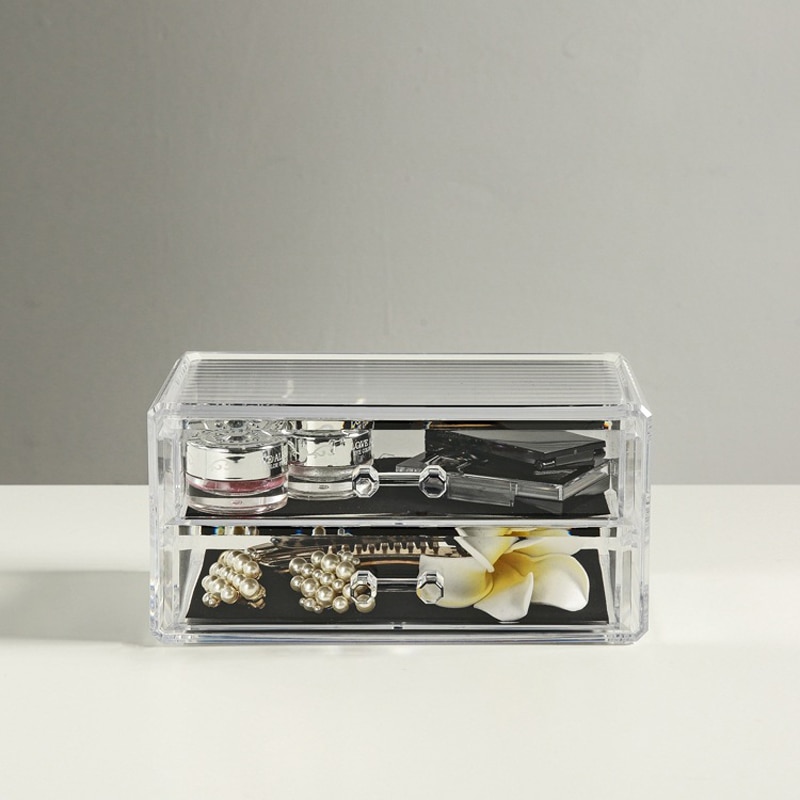 Cajón de almacenamiento de acrílico transparente, organizador de maquillaje, mesa, joyería, caja de almacenamiento de cosméticos, artículos diversos para el hogar, soportes para Pintalabios