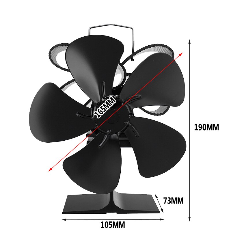 Winter Warm 5 Blades Haard Ventilator Kachel Ventilator Grote Air Volume Eco Vriendelijke Warmte Aangedreven Stille Ventilator Efficiënte Warmteverdeling