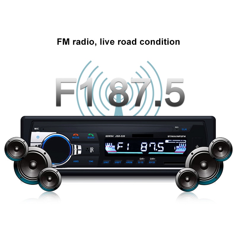 Auto Bluetooth MP3 Auto Radio Stereo Auto radio Bluetooth V2.0 12 v In-dash 1 Din FM Aux Input ontvanger SD USB MP3 Auto audio Speler
