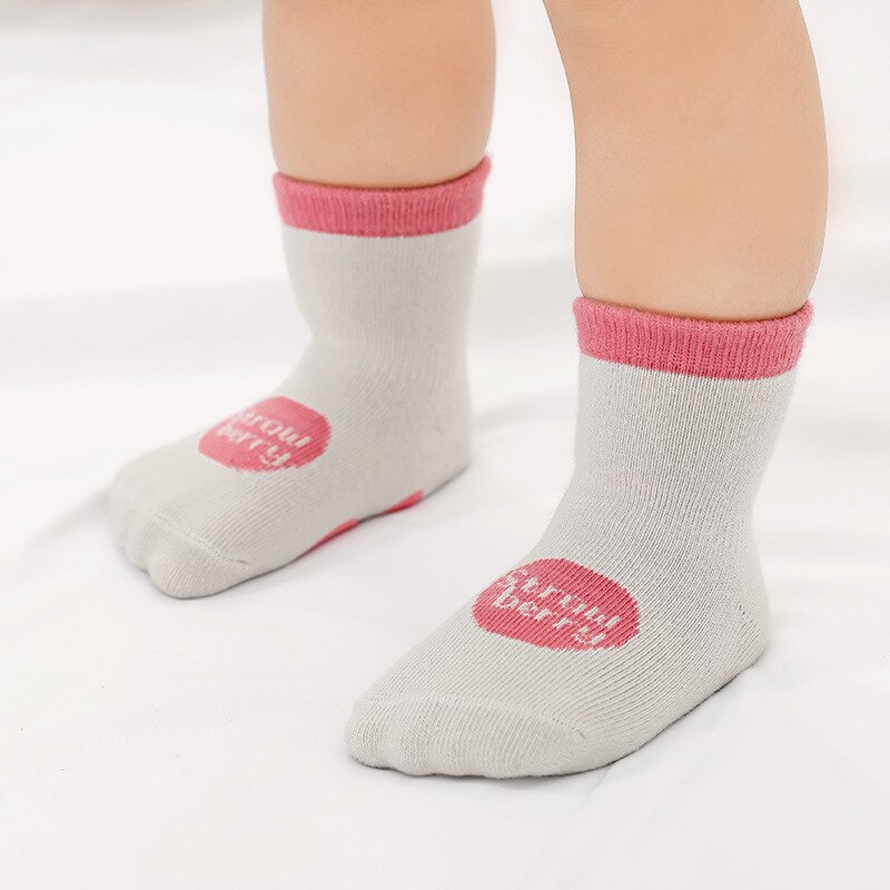 5 par / parti 0-5 år baby sokker anti-slip sokker til børn småbørn nyfødte antiskid baby pige dreng børns vinter sokker