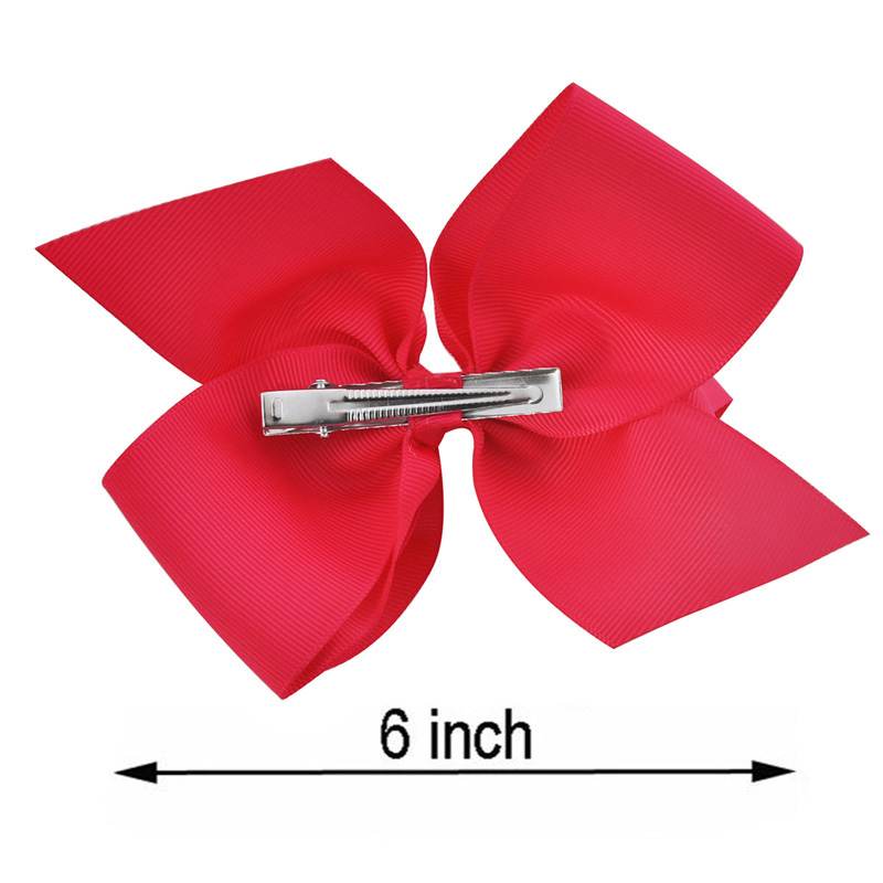 1 lazo de 6 pulgadas de doble capa, cinta de grogrén sólida, lazo para el pelo para niñas, pinzas para el pelo, accesorios para el cabello, horquillas para baile
