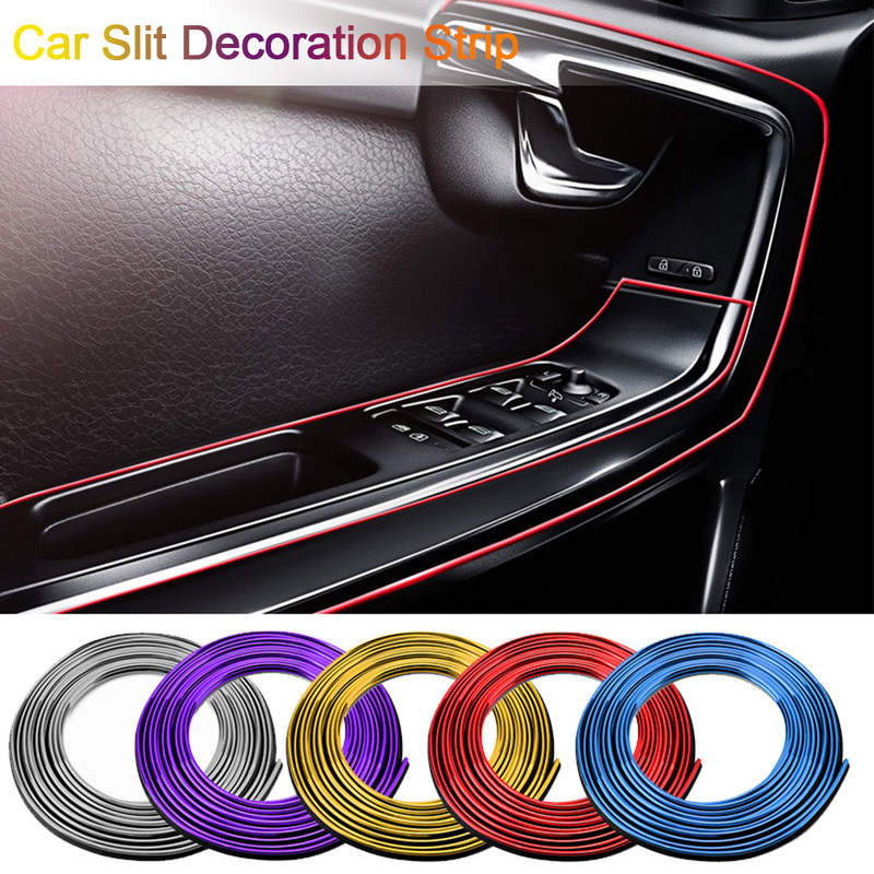 Universal 5m bil styling interiör dekorationsremsor gjutning trim instrumentpanel dörr kantskydd tillbehör auto exteriör delar