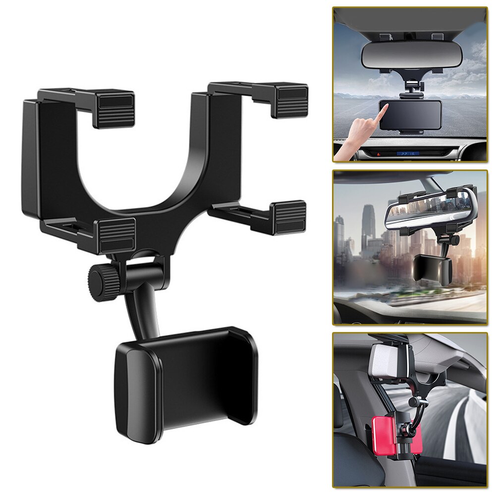 Universele Telefoon Houder Auto Mount Achteruitkijkspiegel Aanpassing 48-90 Mm Abs