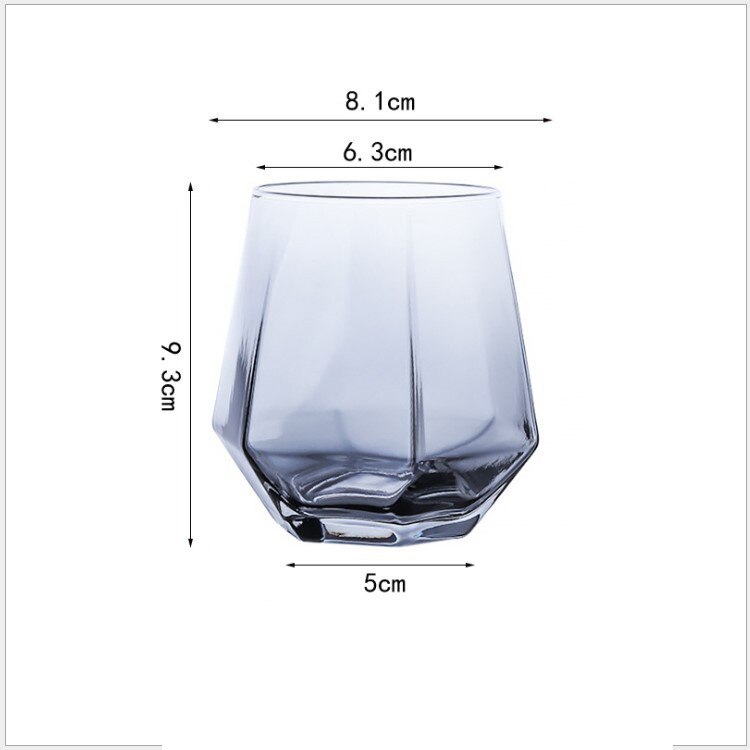 Shot Glass Cup Set Hexagonal Geometric Drinking Glass Water Bottle Wine Glass Drinkware Reusable Transparent Fruit Beer Cup: B