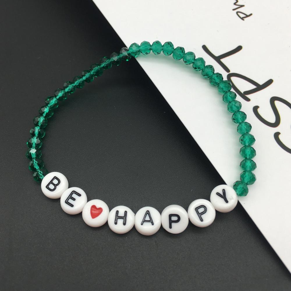 OMY buchstaben perlen Armbinde für frauen neue bunte worte namen armbänder der frauen mädchen FROHE Weihnachten: Sein glücklich