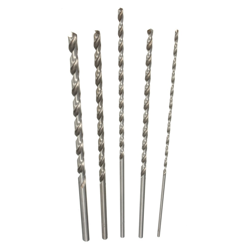 DANIU 1 pièce 2mm à 5mm diamètre Extra Long HSS foret hélicoïdal tige droite 160mm tarière bois foret