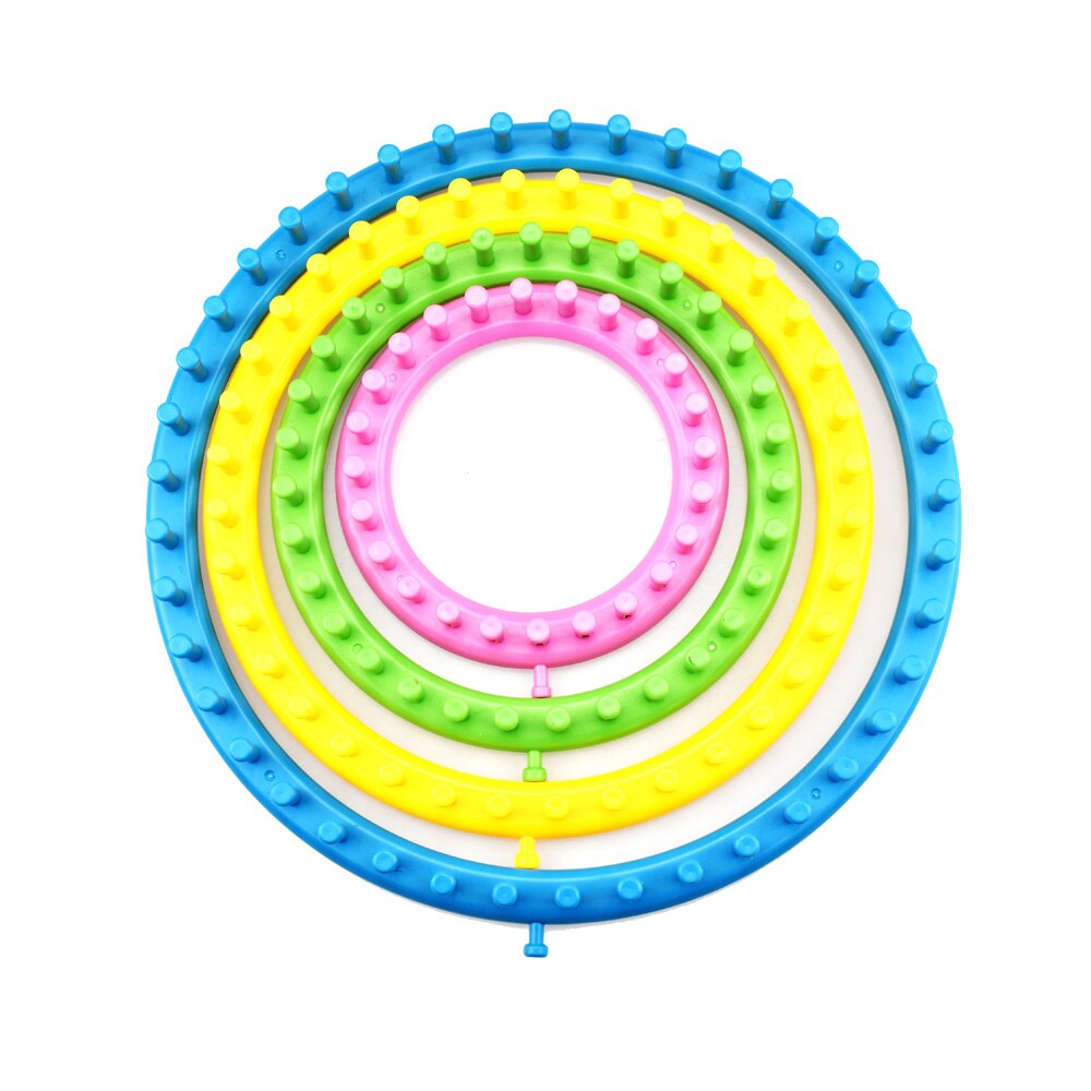 KOKNIT 4 Size Round Circle Hat Knitter Knitting Knit Loom Kit with Needle Knitting DIY Knitting Kit Embroidery Tools