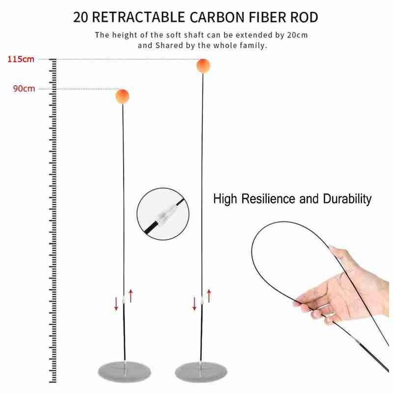 Wood Table Tennis Practice Trainer Racket Game Movement Practice Elasticity Shaft Kid Machine Pong Training Soft Adult W1X3