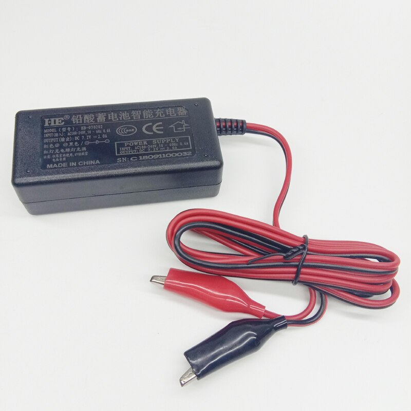 DC 7.2V 2A Power Adapter Charger 7.2 volt Transformer Power Supply DC Power Connector Dual Alligator Clip Charger Adapter