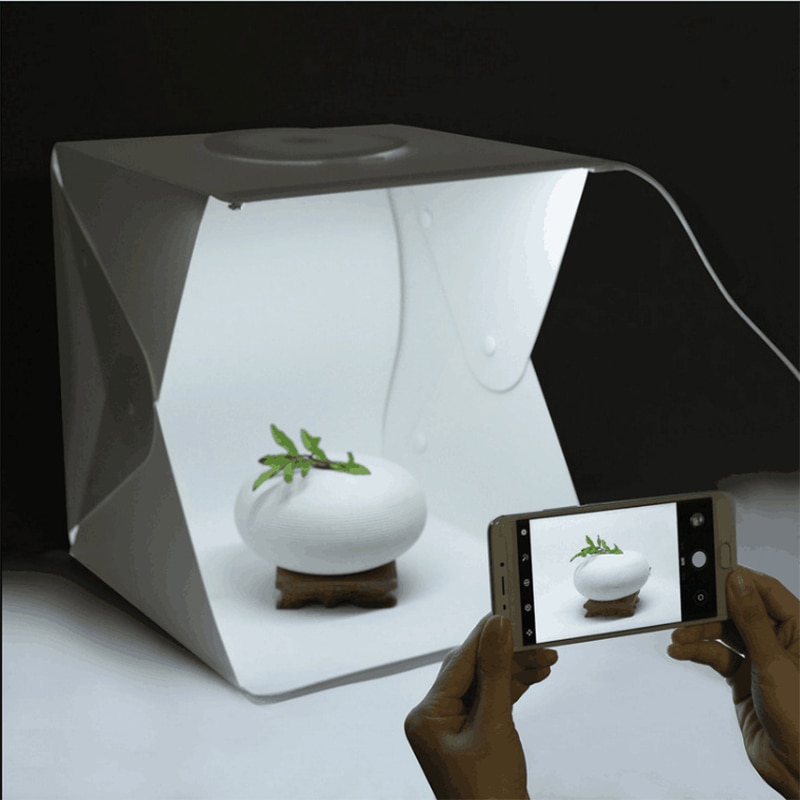 Fotografi tilbehør led lys enkelt lampe lille bærbar led fotografering lys boks skyde studio knap folde