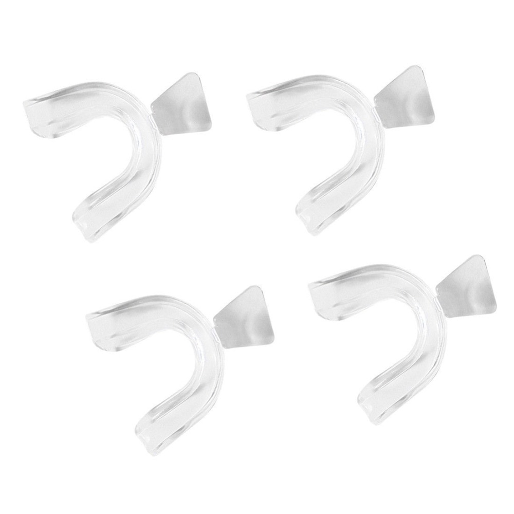 Novo 4 pçs silicone noite protetor de boca para os dentes clenching moagem dental mordida sleep aid branqueamento dentes boca bandeja