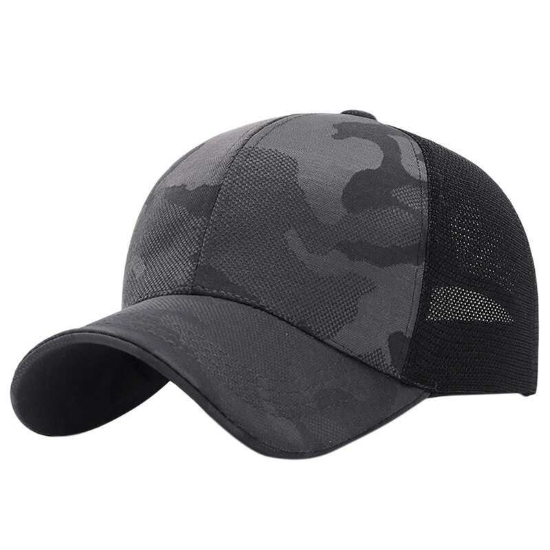 Lente Herfst Baseball Cap Camouflage Baseball Cap Casual Eenvoudige Zonnehoed Mannelijke En Dames Golf Hoed Voor Unisex: Net Dark Gray