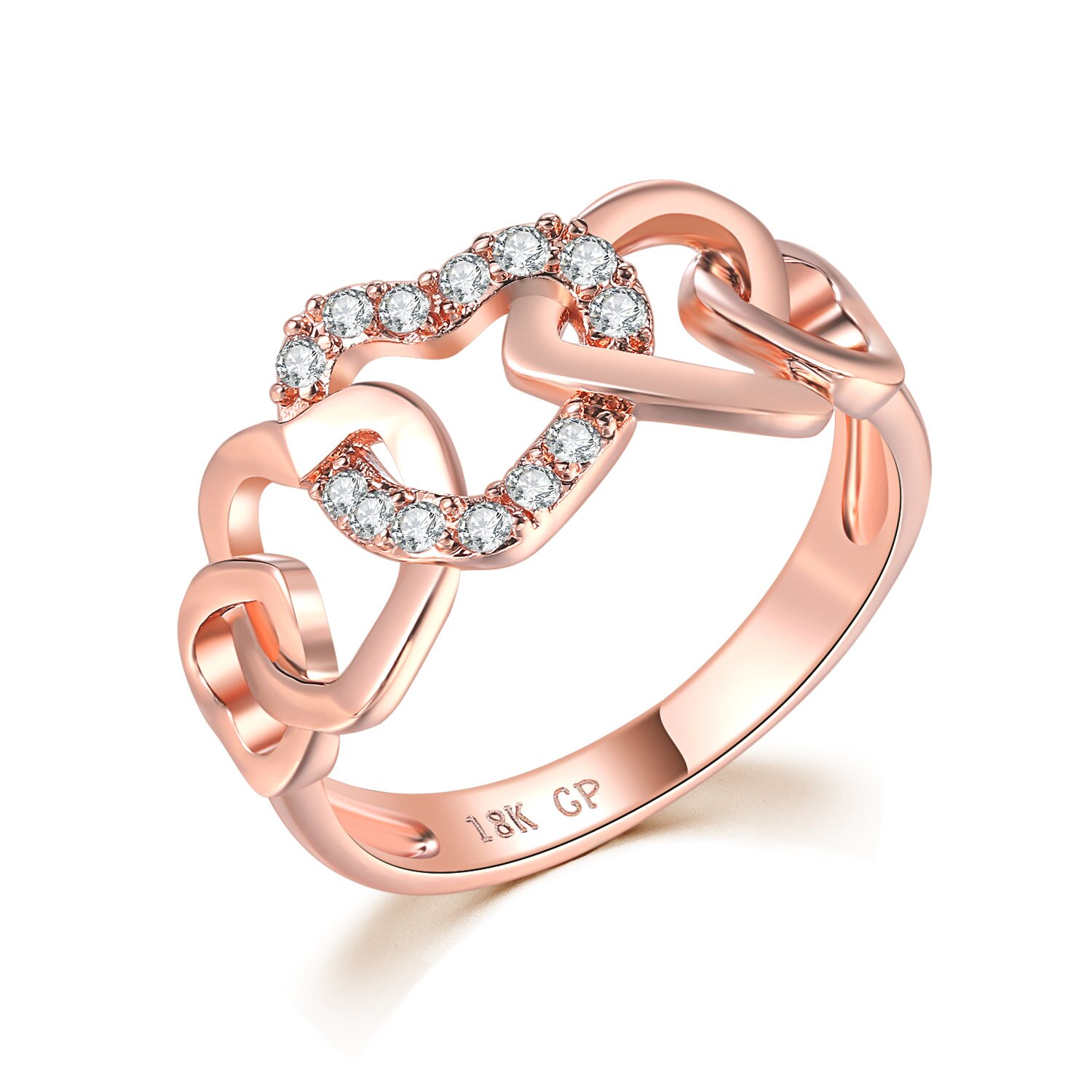 Infinity Rings for Women Rose Gold Crystal Zircon Couple Statement Ring for Girls Jewelry Accessories R407: 7 / R668