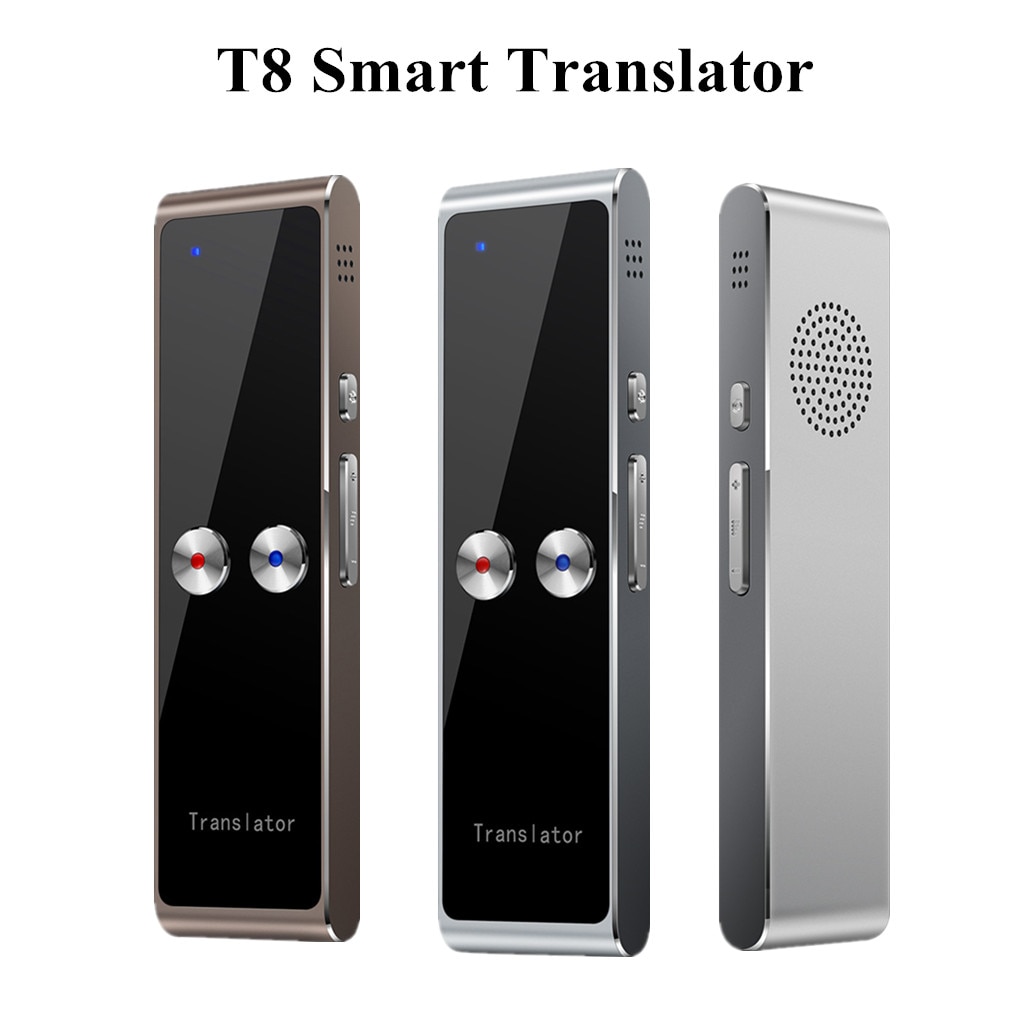 Draagbare T8 Smart Voice Speech Vertaler Twee-weg Real Time 68 Multi-Taal Vertaling Voor Leren Travelling Business voldoen