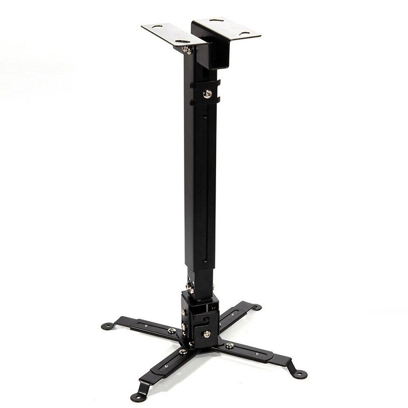 Universal Projector Bracket Retractable Extendable Adjustable Ceiling Mount Wall Bracket 5kg Loading Capacity Hanging Bracket: Black