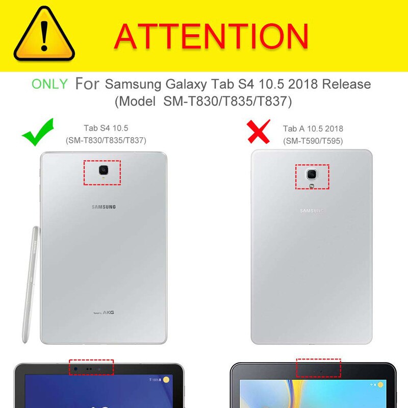 Cover For Samsung Galaxy Tab S4 10.5inch SM-T830 T835 Wi-Fi/4G LTE Tablet PU Flip Shell 360 Rotate Kickstand Protector Case