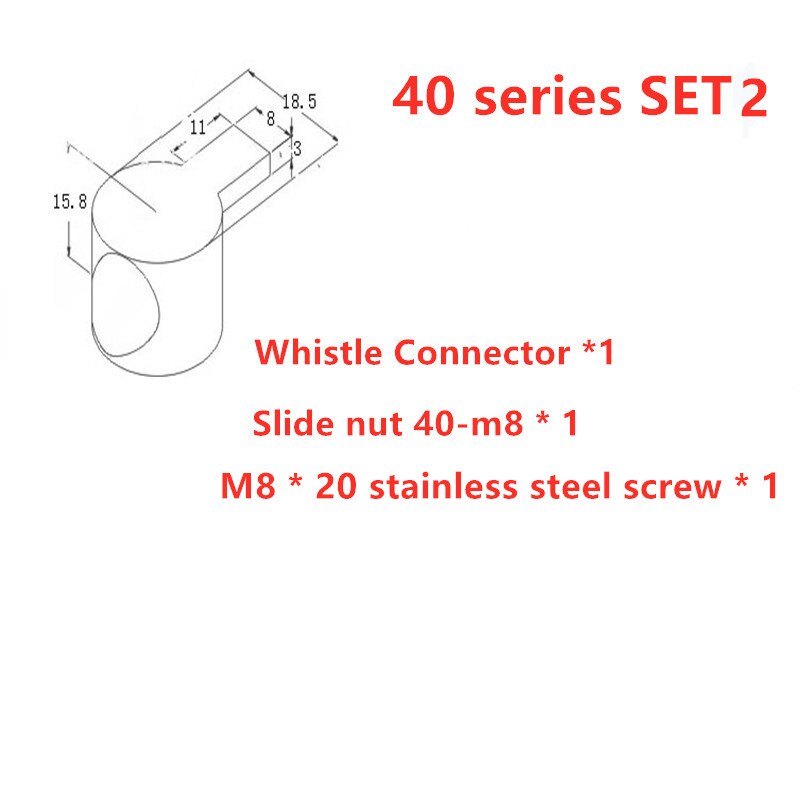 5/10PCS Built-in Connectors for 3030 4040 European Standard Aluminum Extrusion Profile Select Whistle Connector: 40-set2 5pcs