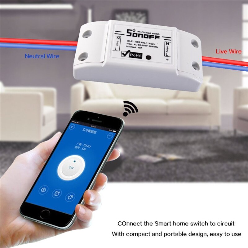 12 stk sonoff basic wifi switch universal til smart home wifi switch automationsmodul timer diy fjernbetjening til iphone ios