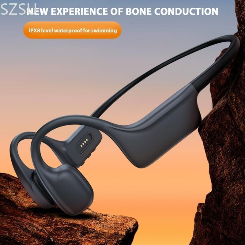 Cuffie szsu ad alta capacità con conduzione ossea compatibili con bluetooth, impermeabili per sport acquatici