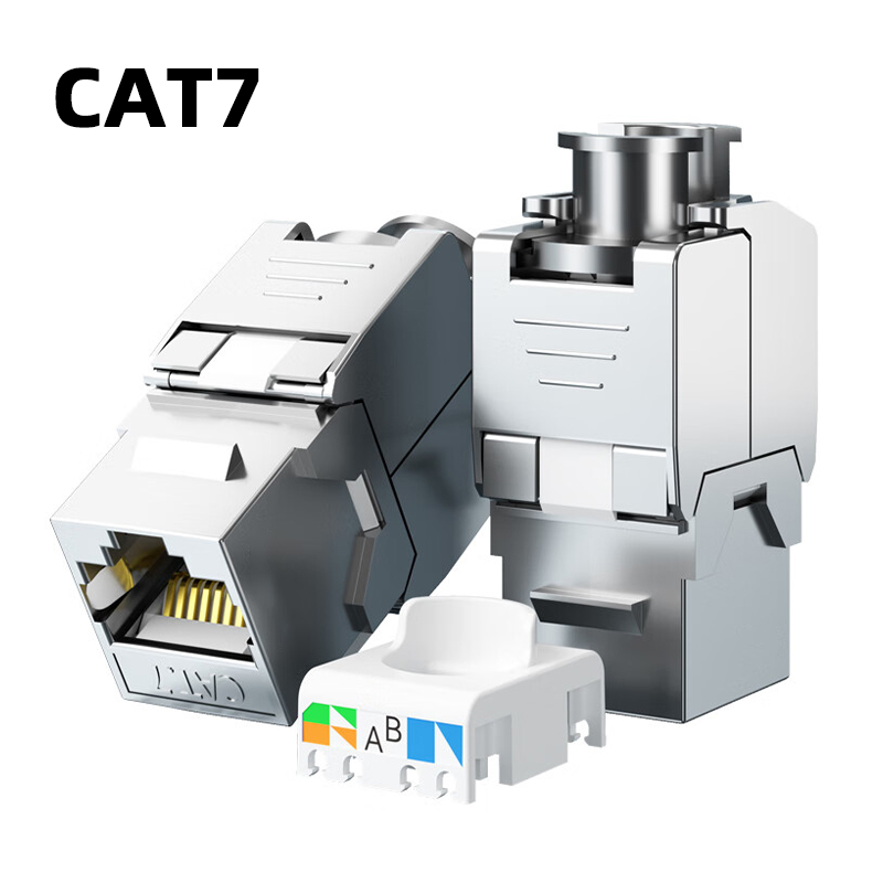 ZoeRax RJ45 Cat8 Cat7 Cat6A Shielded Keystone Jacks, RJ45 STP Tool-Less Type Zinc Alloy Module Shielded Keystone Jack Adapter: Blue