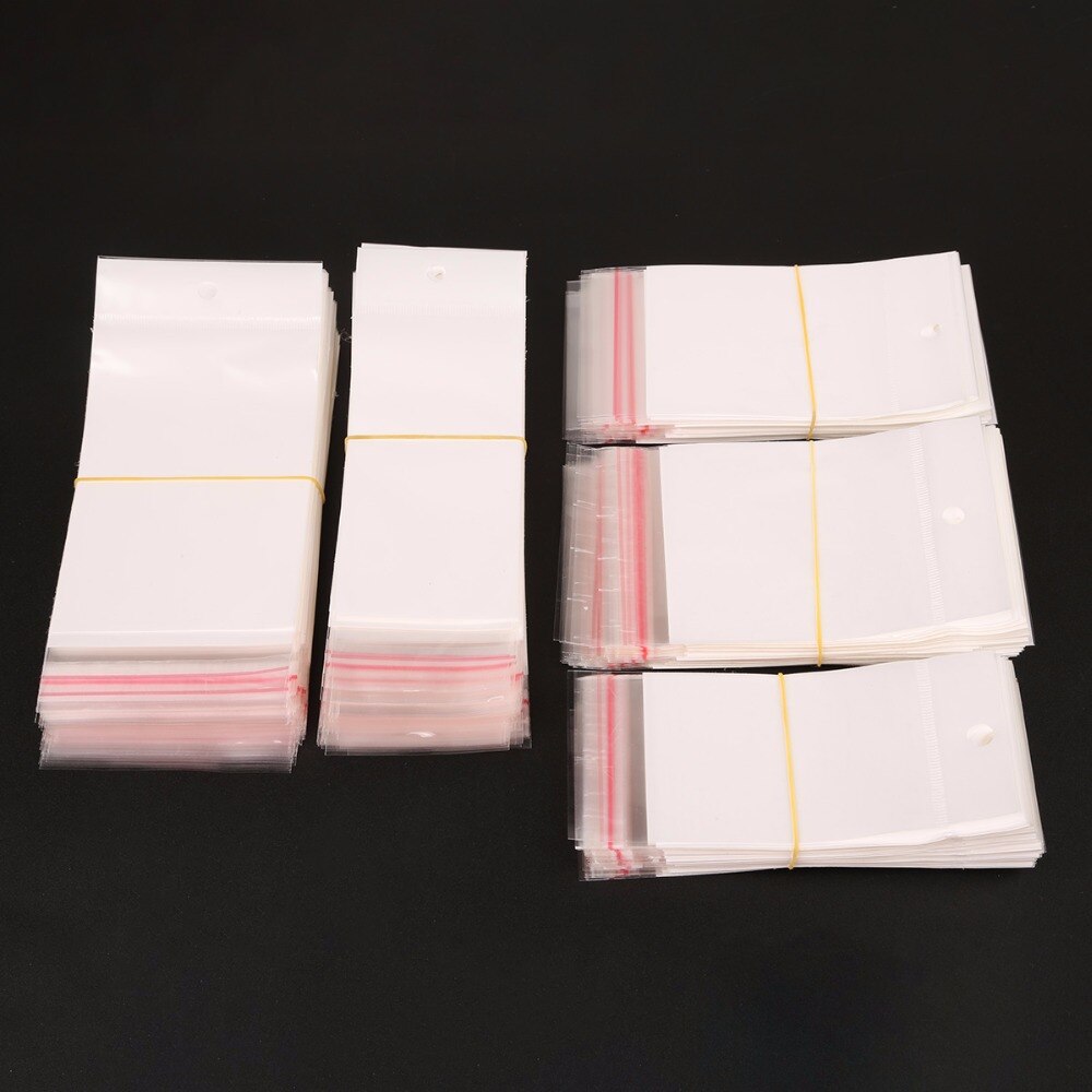 100Pcs/Lot Clear Self Adhesive Seal Plastic Storage Bag OPP Poly Pack Bag Retail Packaging Package Bag With Hang Hole
