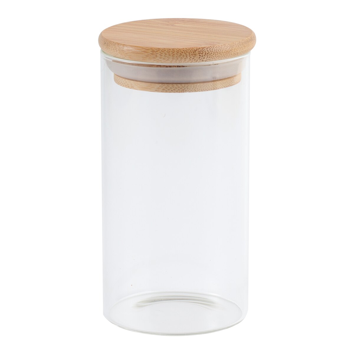 175ml klar glasburk förseglad burk matförvaringsbehållare för löst te kaffebönsocker salt  (6.5*8cm,  med bambulock): Storlek 3