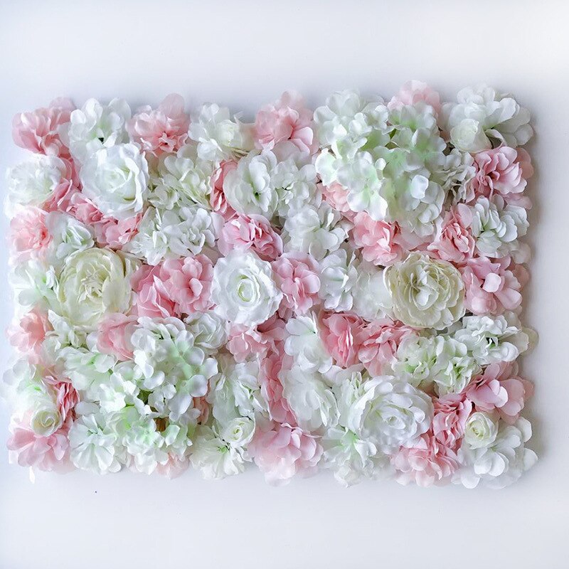 Kunstige blomster vægpaneler simulering hortensia tæppe blomster række blomster væg romantisk til dekoration af bryllupsbaggrund: Lyserød