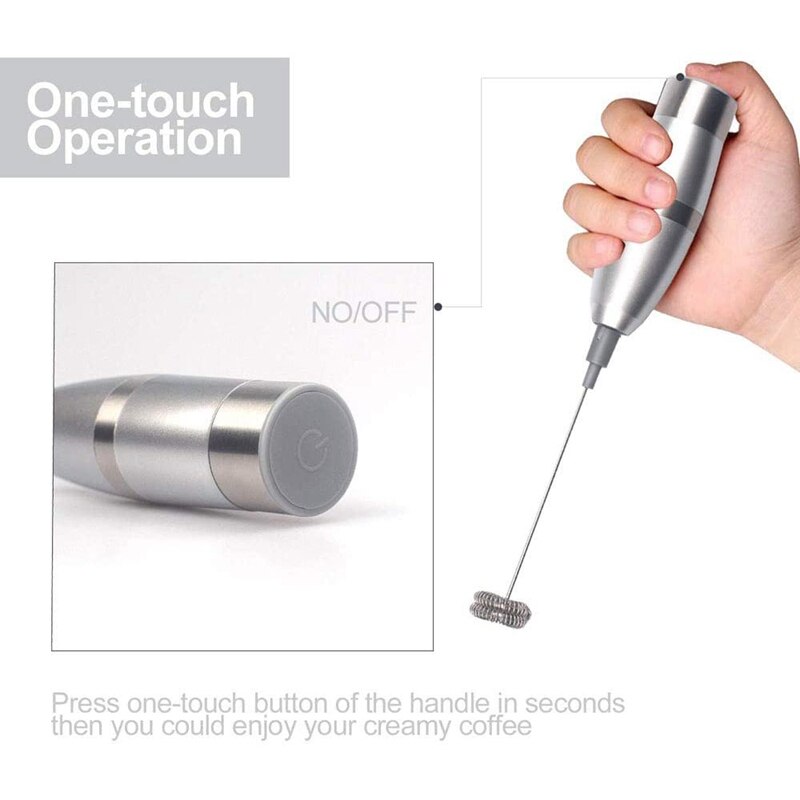 Handheld Milk Frother,Electric Milk Frother,Durable Stainless Steel Whisk for Making Lattes Coffee&Cappuccinos