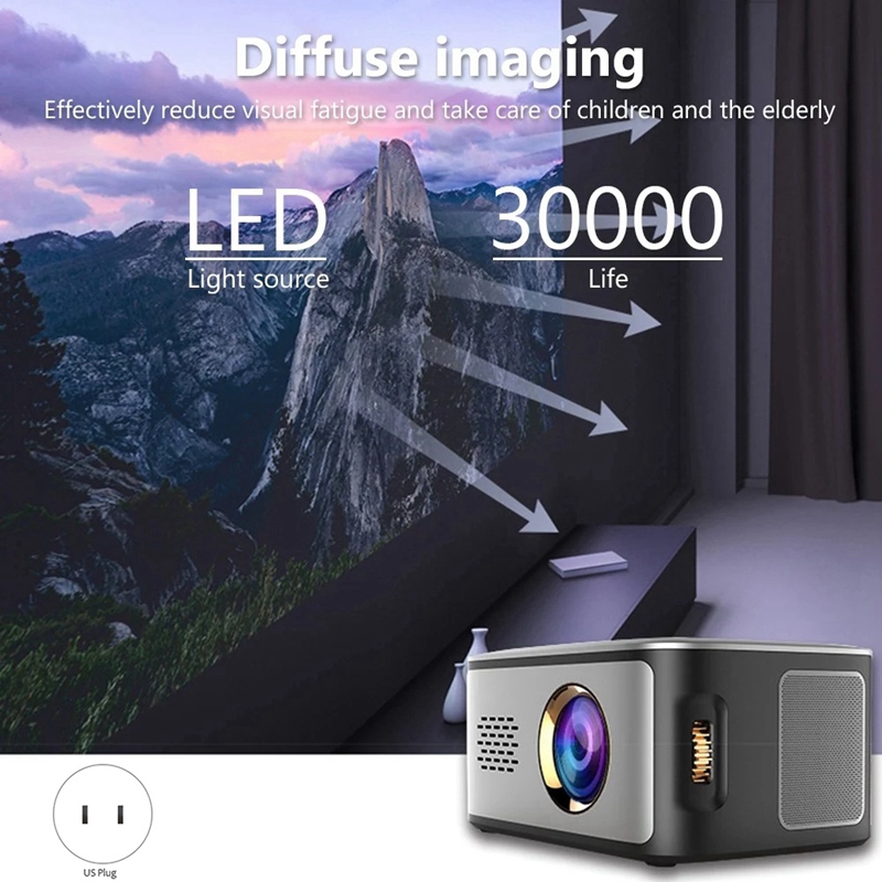 SD40 LCD Projector LED 1080P Home Theater 500 Lumens 1000:1 Contrast Ratio with HD USB Port: US PLUG
