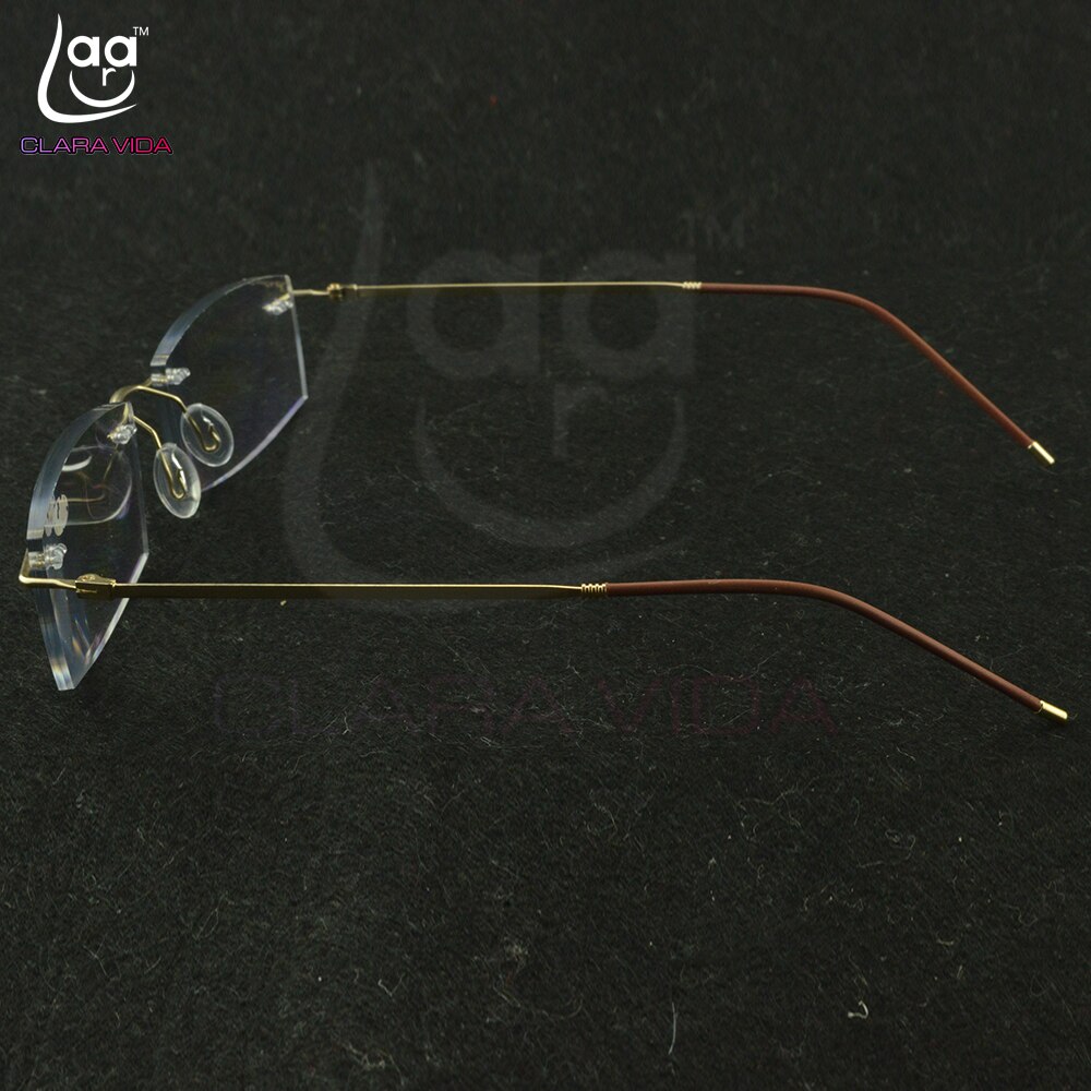 Titanium montuur ultralicht geheugen gouden montuur coating lenzen heren dames randloze leesbril 0.75 1 1.5 1.75 2 2.25 to 4