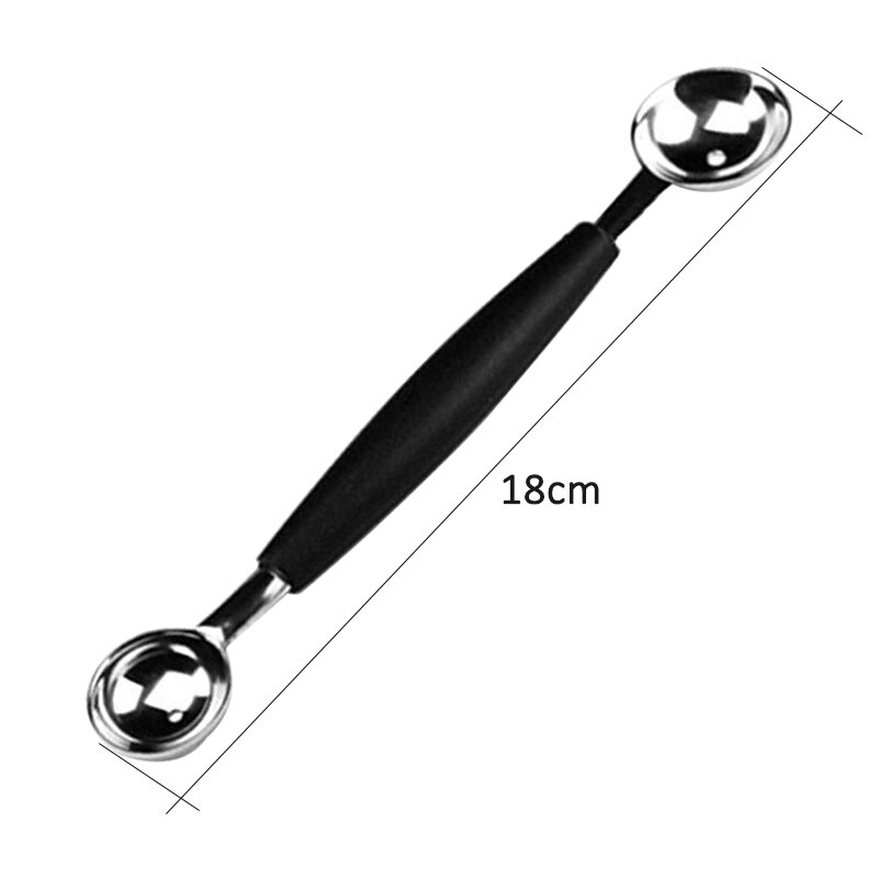 18cm Dual-head Ice Cream Scoop Stainless Steel Fruit Watermelon Digger Baller Scoop Stacks Home Spoon Kitchen Accessories