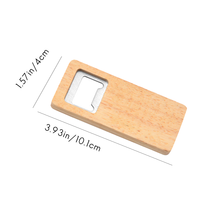 8 Pack Wood Beer Bottle Opener Wooden Handle Corkscrew Stainless Steel Square Openers Bar Kitchen Accessories Party