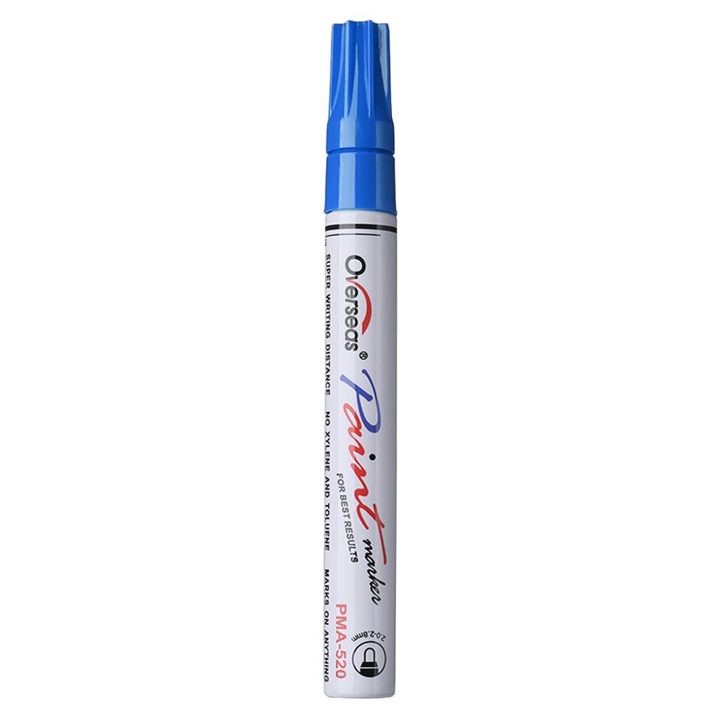 Marcador permanente de pintura impermeable Universal para neumático de coche marcador oleoso Graffiti fuerte cobertura para caucho Metal madera vidrio: Blue