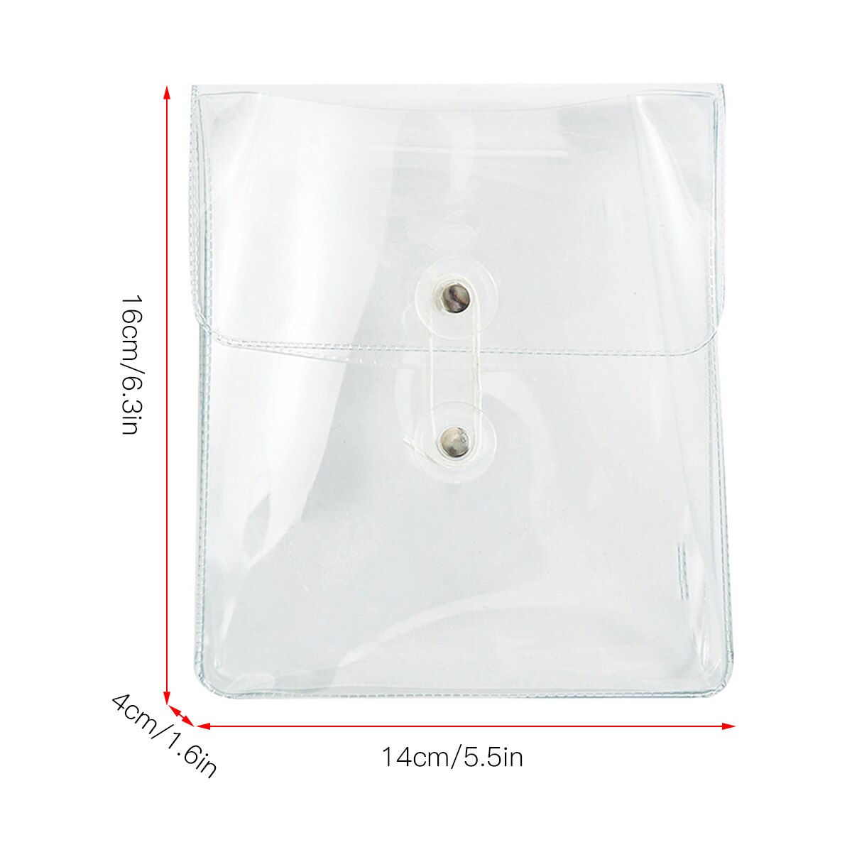 Portable Transparent File Document Bag Pouch Plastic Envelope Bill Invoice Storage Organizer with Button & String Tie Closure