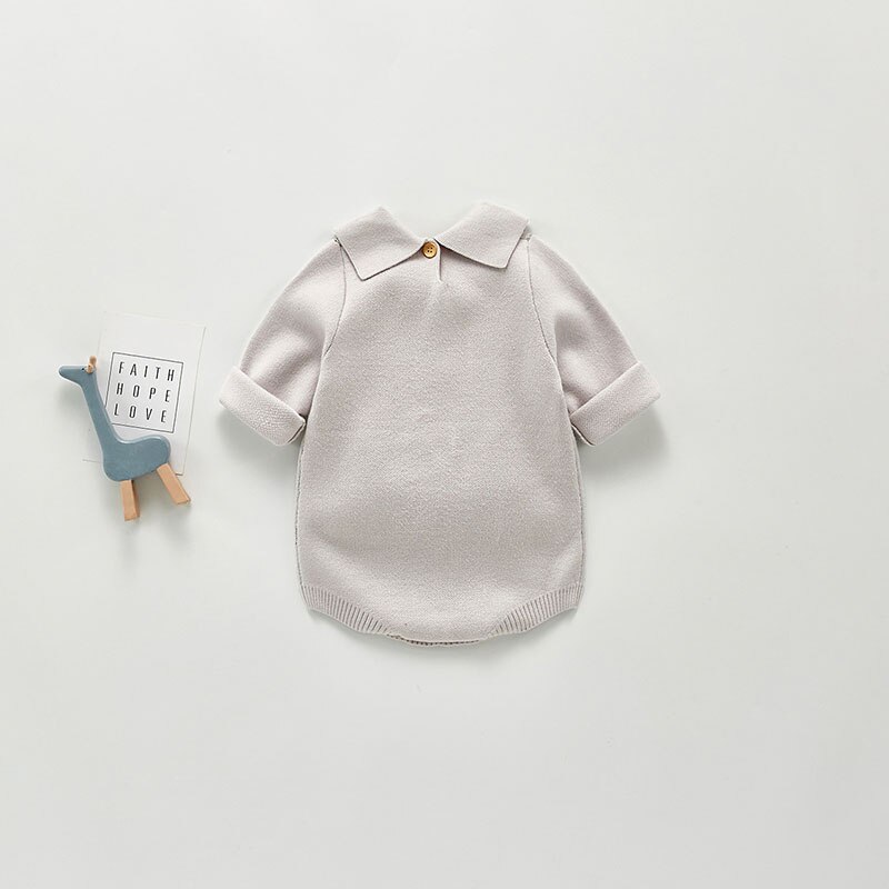 MILANCEL Spring Baby Boys Clothes Toddler Boy Knitwear Front Bow Infant Baby Bodysuit baby Suit