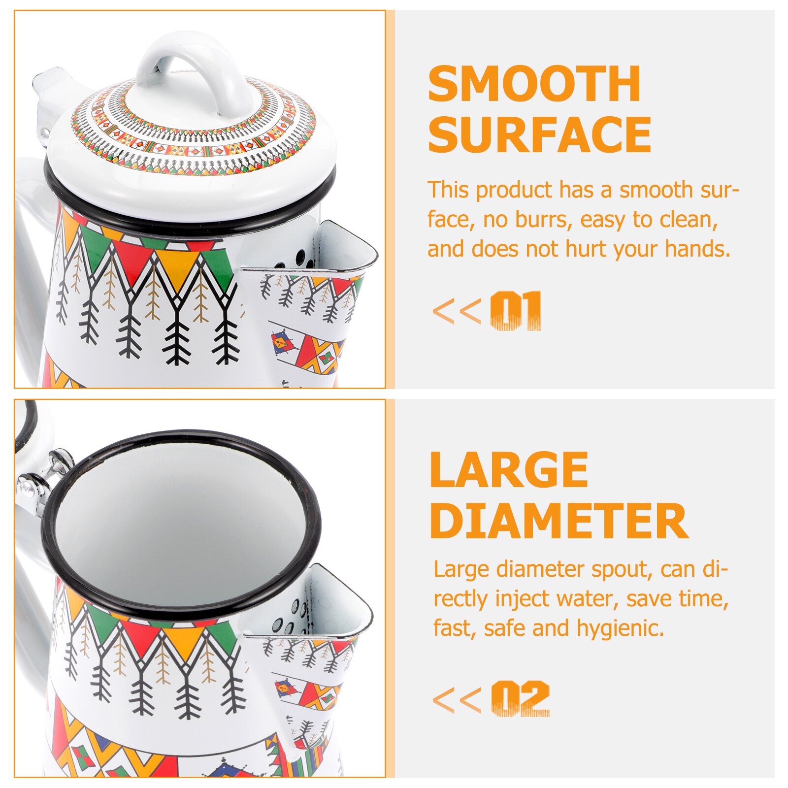 Enamel Coffee Pot Household Retro Coffee Pot Home Kitchen Supply