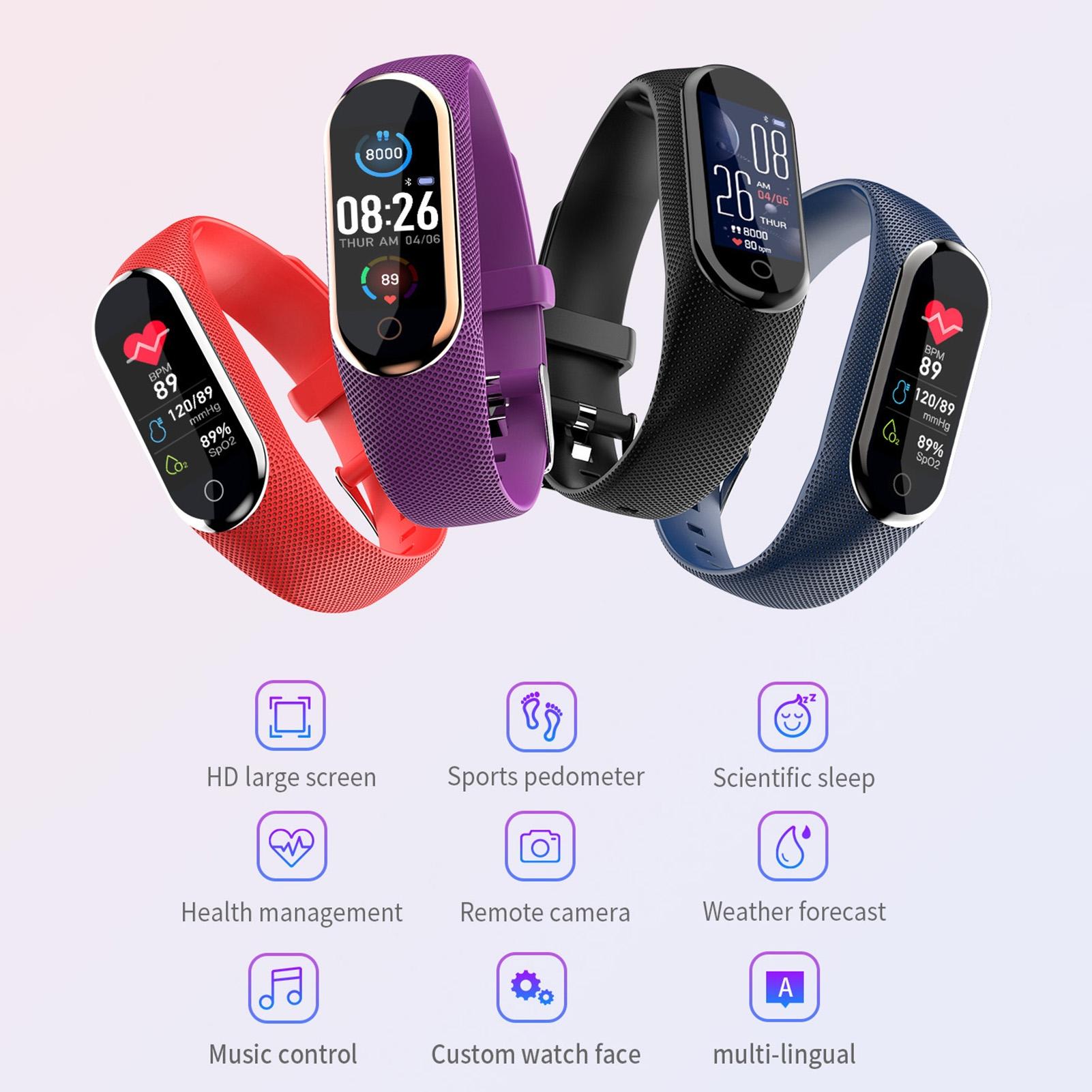 M8 slimme horloges voor dames, fitnessarmband,  ip68 slimme horloges voor heren, hartslagmeter met bloeddruk-activiteitsarmband