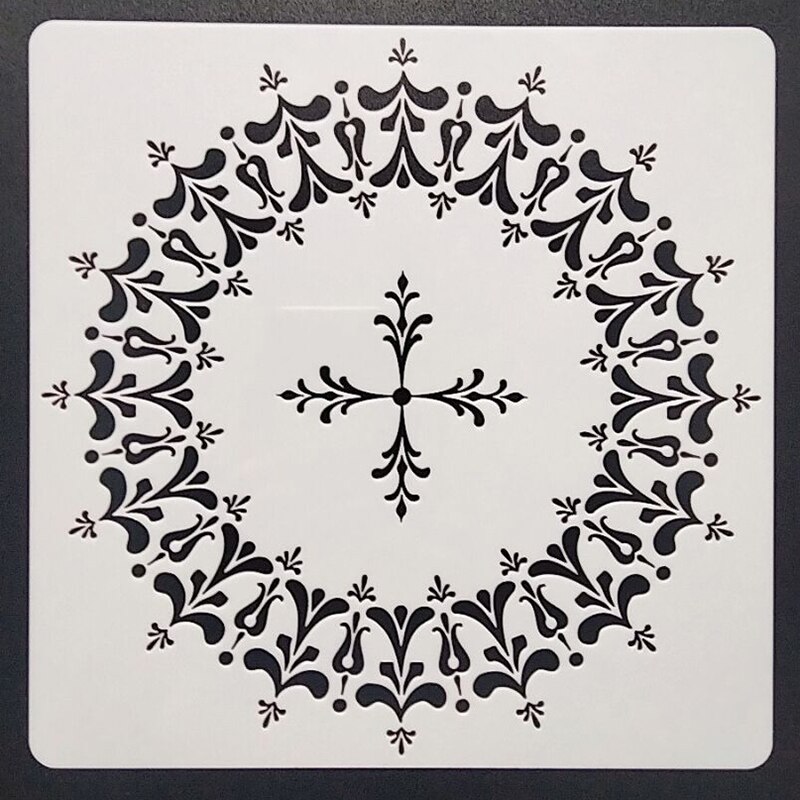 1 stk 20*20cm laciness sjablong for møbler vegger maling dekorasjon lagdeling plast diy fargelegging preging utklippsbok stensiler: C23