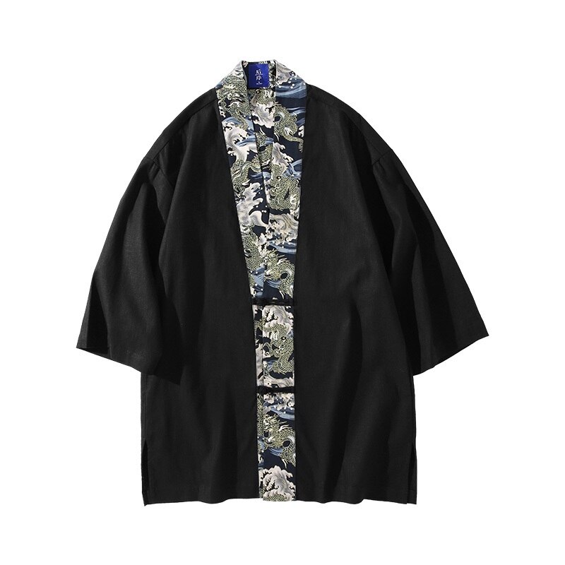 Japanese Kimono Cardigan Men Haori Yukata Male Samurai Costume