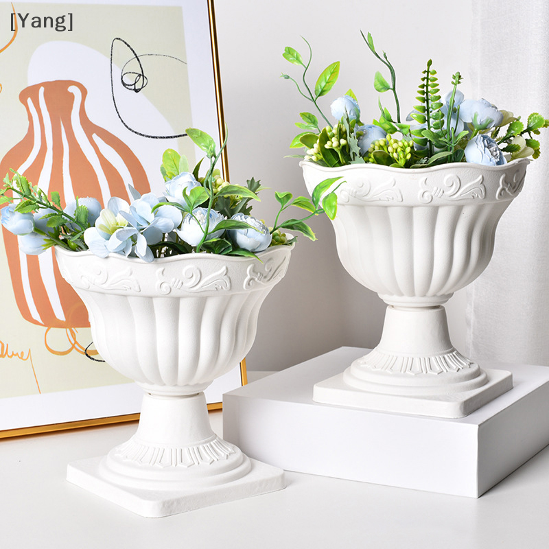 Large Outdoor Planter Roman Column Flower Pot Planting Pots Balcony Household White Plastic Porch Decor Flowerpot