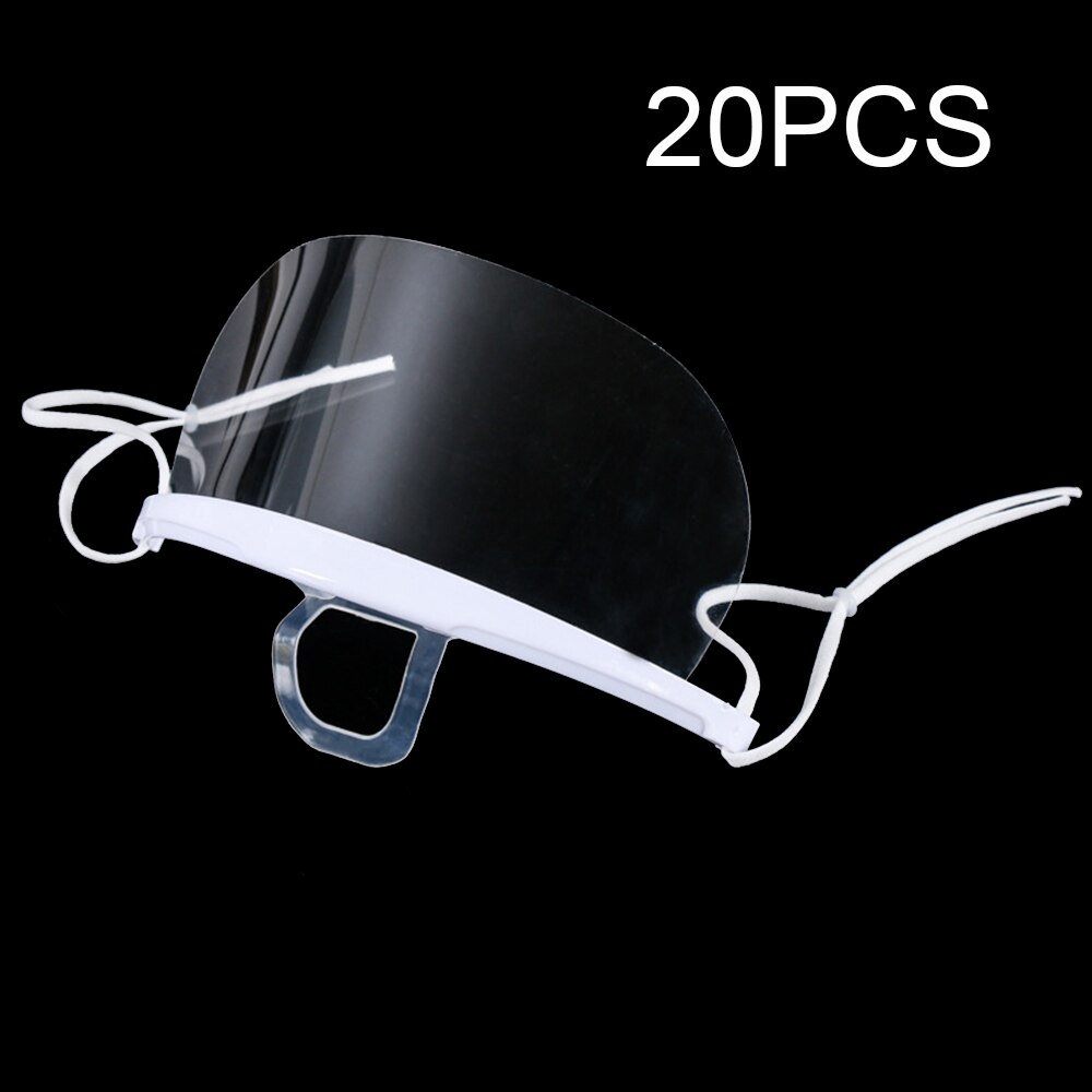 20 stk gennemsigtige masker permanent anti spyt tåge catering mad hotel plastik køkken restaurant masker kokkens special: 602 type 20 stk
