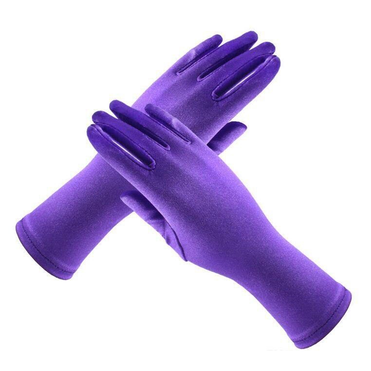 Handschoenen voor meisjes lange prinsessenhandschoenen meisjeshandschoenen verjaardag blauwe trouwjurk effen handschoen voor kostuumaccessoires satijn