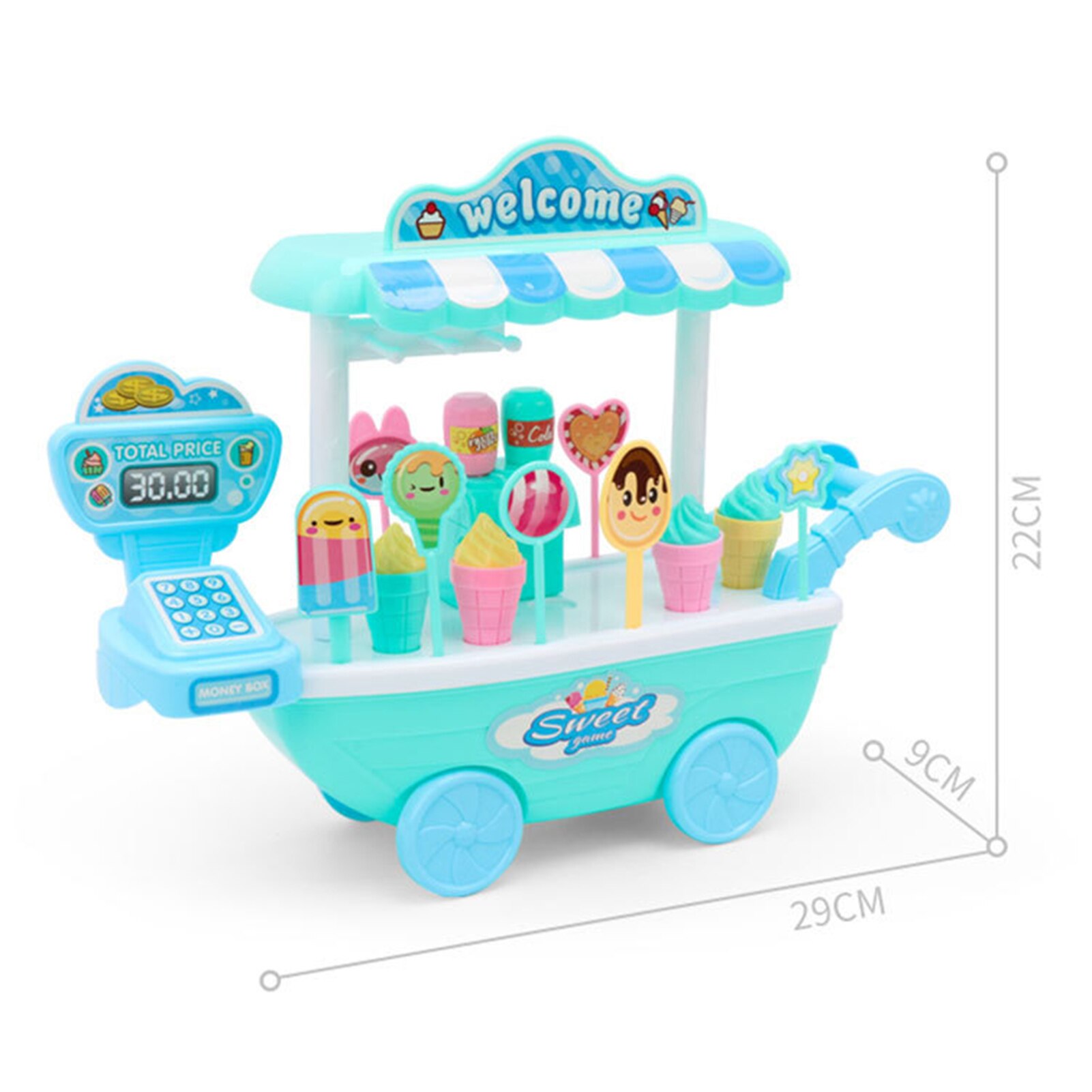 Lollipop Trolley Detailed Durable Plastic Kids Simulational Candy Shop for Home