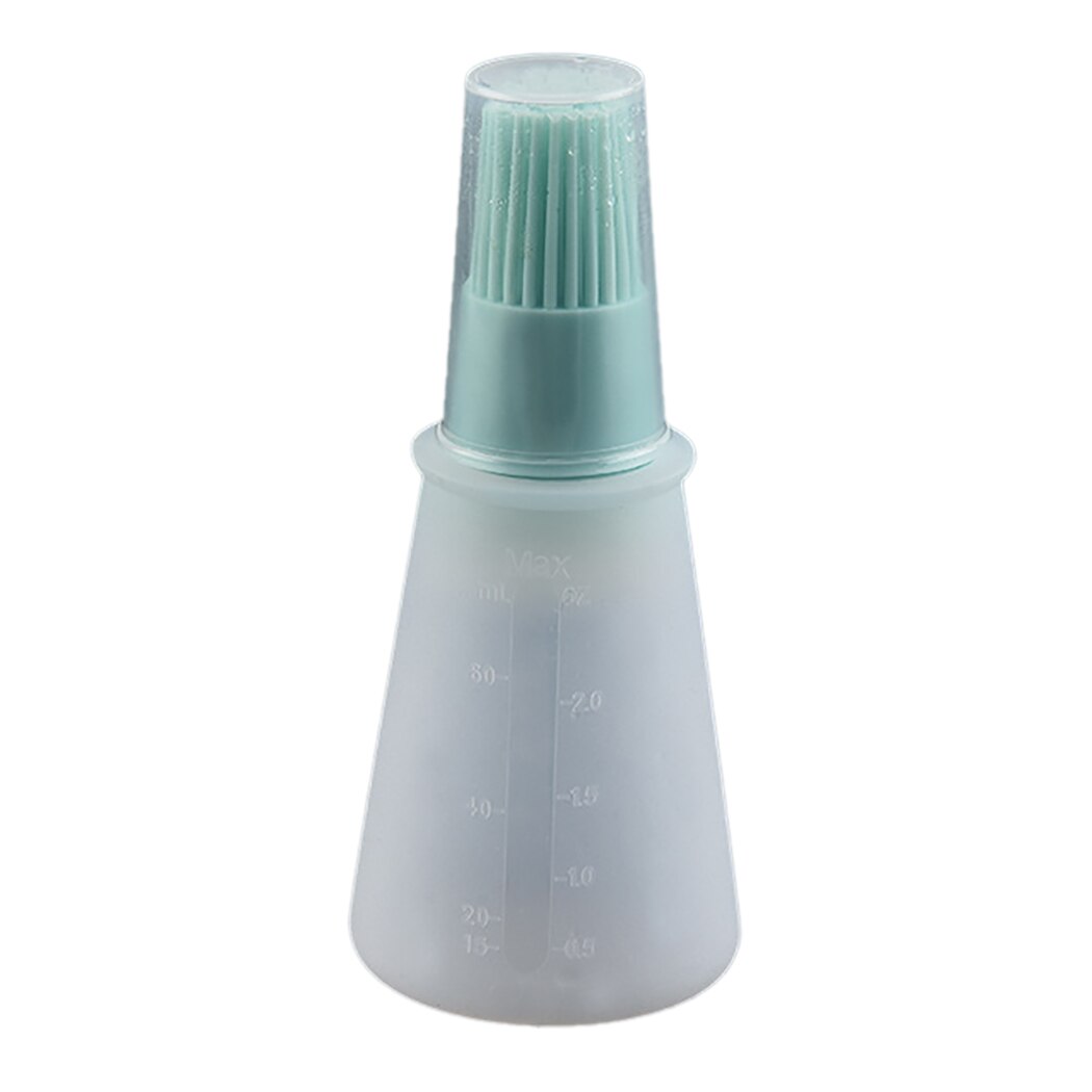 Oil Bottle Brush With Lid Silicone Basting Brush Oil Dispenser Brush Grill Baking Cooking Tool Barbecue Brush Kitchen Gadgets: 1