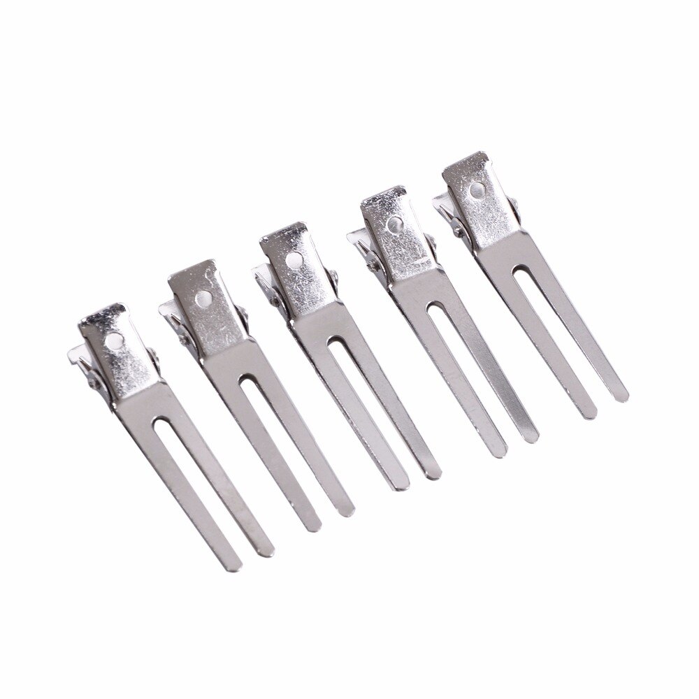 10 pcs 45mm Double Prong Alligator Hair Clips Flat Metal Boutique Hairpins with No Teeth for DIY Hair Styling Accessory